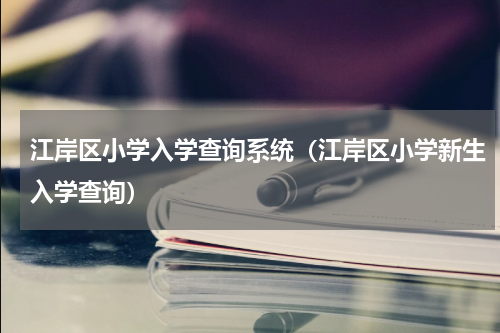 江岸区小学入学查询系统（江岸区小学新生入学查询）