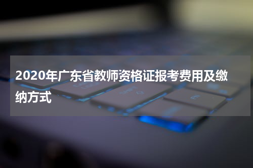 2020年广东省教师资格证报考费用及缴纳方式