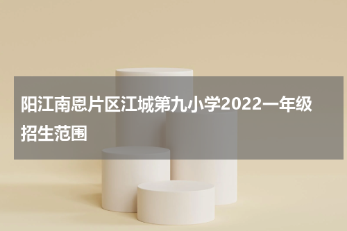 阳江南恩片区江城第九小学2022一年级招生范围