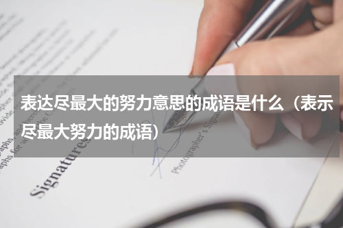 表达尽最大的努力意思的成语是什么（表示尽最大努力的成语）