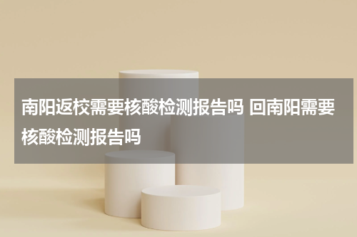 南阳返校需要核酸检测报告吗 回南阳需要核酸检测报告吗