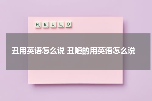 丑用英语怎么说 丑陋的用英语怎么说