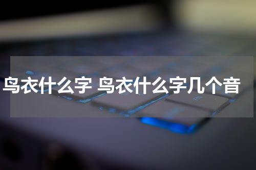 鸟衣什么字 鸟衣什么字几个音