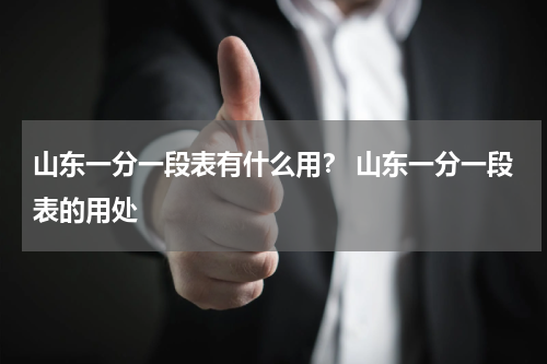 山东一分一段表有什么用？ 山东一分一段表的用处