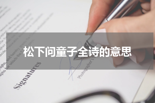 松下问童子全诗的意思