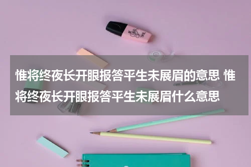 惟将终夜长开眼报答平生未展眉的意思 惟将终夜长开眼报答平生未展眉什么意思