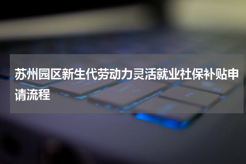 苏州园区新生代劳动力灵活就业社保补贴申请流程