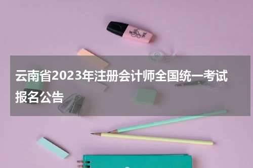 云南省2023年注册会计师全国统一考试报名公告