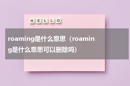 roaming是什么意思(roaming是什么意思可以删除吗)