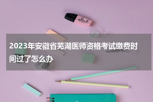 2023年安徽省芜湖医师资格考试缴费时间过了怎么办