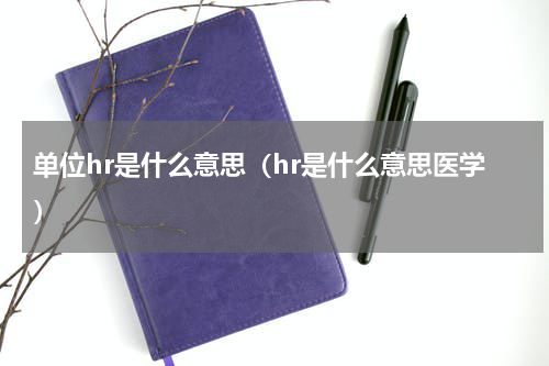 单位hr是什么意思（hr是什么意思医学）