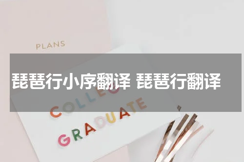 琵琶行小序翻译 琵琶行翻译