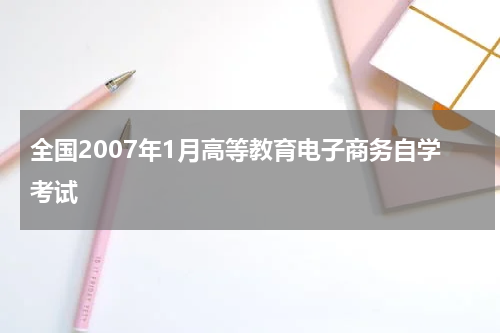 全国2007年1月高等教育电子商务自学考试