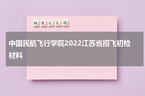 中国民航飞行学院2022江苏省招飞初检材料