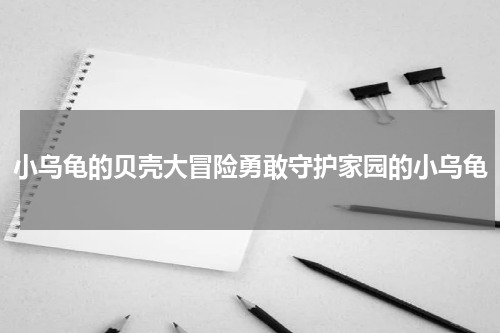 小乌龟的贝壳大冒险勇敢守护家园的小乌龟