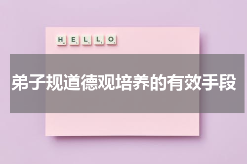 弟子规道德观培养的有效手段