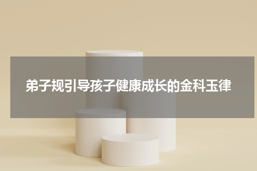 弟子规引导孩子健康成长的金科玉律